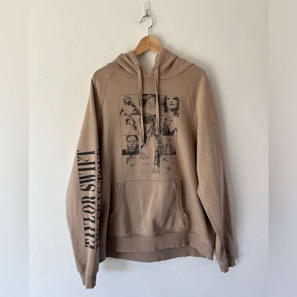 Taylor Swift Hoodie The Eras Tour Taupe Concert Hoodie Sweatshirt Size Large - Picture 1 of 13